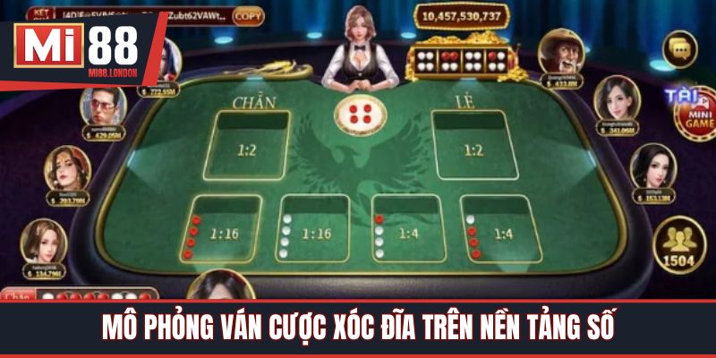 Mô phỏng ván cược xóc đĩa trên nền tảng số